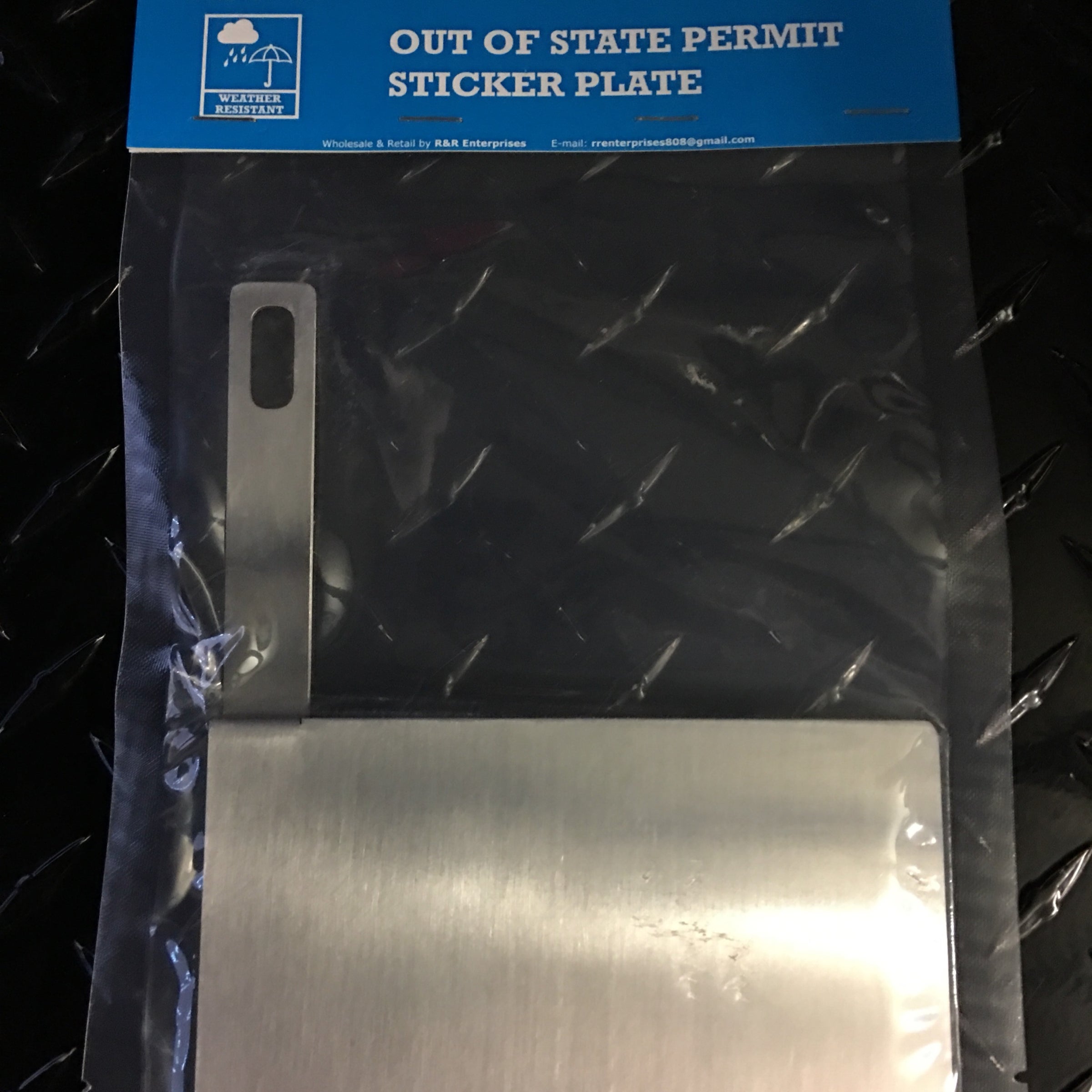 8 x 6 stainless steel permit sticker holder